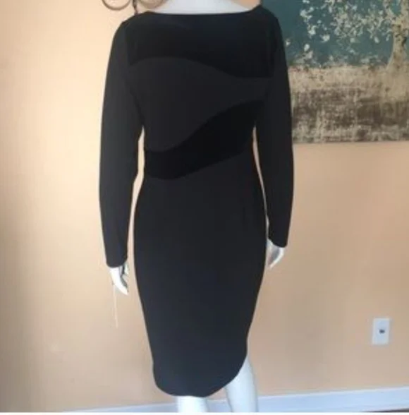 NWT Calvin Klein Long Sleeve Velvet-Swirl dress size 10 - Picture 8 of 13